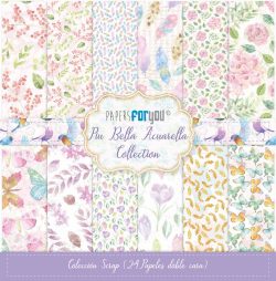 PFY-11088 - Colección 24 Papeles Scrap doble cara 180gr 8''x8'' (Piu Bella) - pack 3 ud.