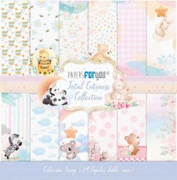 PFY-11095 - Colección 24 Papeles Scrap doble cara 180gr 8''x8'' (Total Cuteness) - pack 3 ud.