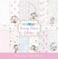 PFY-11097 - Colección 24 Papeles Scrap doble cara 180gr 8''x8'' (Weaving Dreams) - pack 3 ud.