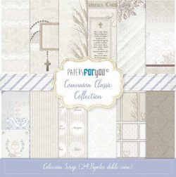 PFY-11255 - Colección 24 Papeles Scrap doble cara 180gr 8''x8'' (Comunion Classic) - pack 3 ud.