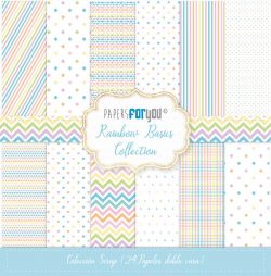 PFY-11259 - Colección 24 Papeles Scrap doble cara 180gr 8''x8'' (Rainbow Basics) - pack 3 ud.
