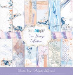 PFY-11262 - Colección 24 Papeles Scrap doble cara 180gr 8''x8'' (Sea Breeze) - pack 3 ud.