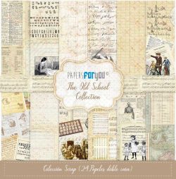 PFY-11266 - Colección 24 Papeles Scrap doble cara 180gr 8''x8'' (The Old School) - pack 3 ud.