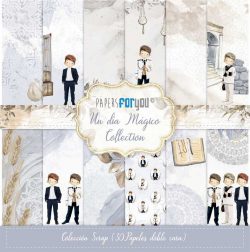 PFY-11271 - Colección 30 Papeles Scrap doble cara 180gr 8''x8'' (Un Día Mágico Niños) - pack 3 ud.