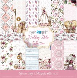 PFY-11276 - Colección 24 Papeles Scrap doble cara 180gr 8''x8'' (Boho Wedding Style) - pack 3 ud.