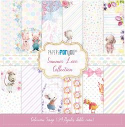 PFY-11286 - Colección 24 Papeles Scrap doble cara 180gr 8''x8'' (Summer Love) - pack 3 ud.