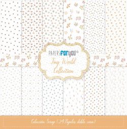 PFY-11287 - Colección 24 Papeles Scrap doble cara 180gr 8''x8'' (Tiny World) - pack 3 ud.