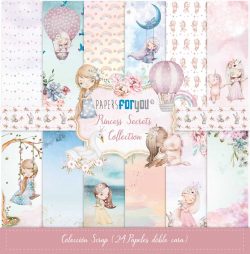 PFY-11947 - Colección 24 Papeles Scrap doble cara 180gr 8"x 8" (Princess Secrets)- pack 3 ud.