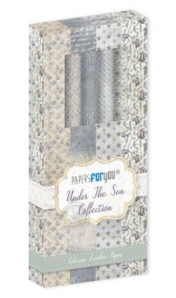 PFY-12231 - Kit Leather Paper 4 pzs 32,5x30 cm (Under The Sea)- pack 4 ud.