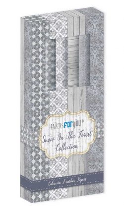 PFY-12534 - Kit Leather Paper 4 pzs 32,5x30 cm (Snow On The Forest)- pack 4 ud.