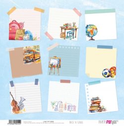 PFY-12452 - Papel Scrap doble cara 180gr 12"x12" (Back to School)- pack 12 ud.