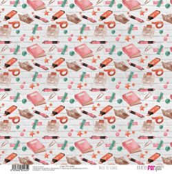 PFY-12465 - Papel Scrap Tela 125gr 12"x12" (Back to School)- pack 12 ud.