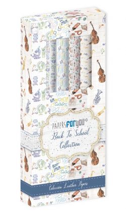 PFY-12602 - Kit Leather Paper 4 pzs 32,5×30 cm (Back to School)- pack 4 ud.