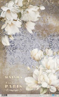 PFY-12712 - Papel Arroz 54x33 cm 25-30 gr. (La Vie En Fleurs Magnolias II)- pack 6 ud.