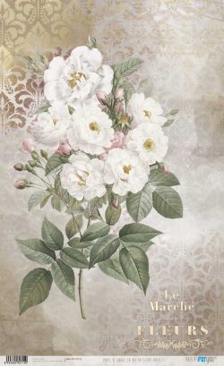 PFY-12715 - Papel Arroz 54x33 cm 25-30 gr. (La Vie En Fleurs Roses I)- pack 6 ud.