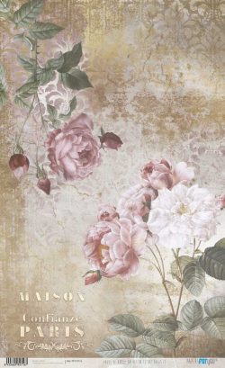 PFY-12716 - Papel Arroz 54x33 cm 25-30 gr. (La Vie En Fleurs Roses II)- pack 6 ud.