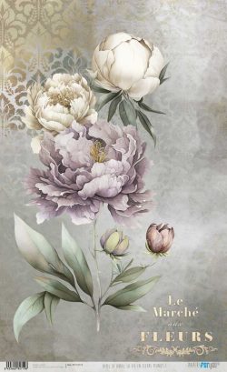 PFY-12719 - Papel Arroz 54x33 cm 25-30 gr. (La Vie En Fleurs Peonies I)- pack 6 ud.