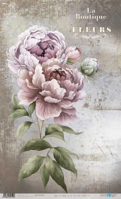 PFY-12722 - Papel Arroz 54x33 cm 25-30 gr. (La Vie En Fleurs Peonies III)- pack 6 ud.