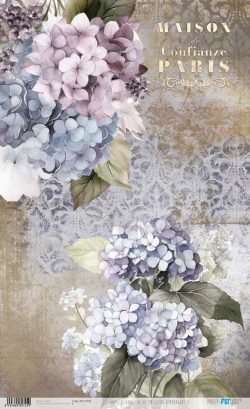 PFY-12725 - Papel Arroz 54x33 cm 25-30 gr. (La Vie En Fleurs Hydrangeas II)- pack 6 ud.