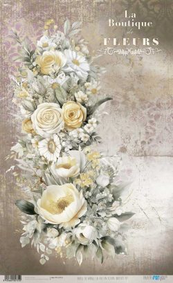 PFY-12731 - Papel Arroz 54x33 cm 25-30 gr. (La Vie En Fleurs Daisies III)- pack 6 ud.