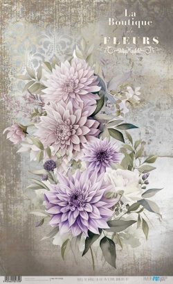 PFY-12735 - Papel Arroz 54x33 cm 25-30 gr. (La Vie En Fleurs Dahlias III)- pack 6 ud.