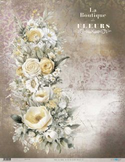 PFY-12762 - Papel Arroz 54x70 cm 25-30 gr. (La Vie En Fleurs Daisies III)- pack 6 ud.