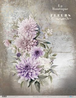 PFY-12766 - Papel Arroz 54x70 cm 25-30 gr. (La Vie En Fleurs Dahlias III)- pack 6 ud.