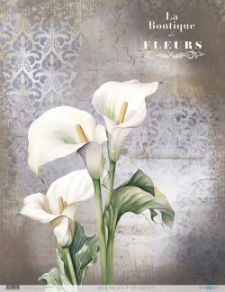 PFY-12771 - Papel Arroz 54x70 cm 25-30 gr. (La Vie En Fleurs Calla Lily III)- pack 6 ud.