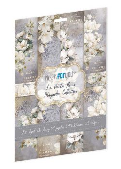 PFY-12773 - Colección de 4 Papeles Arroz 54x33 cm 25-30 gr. (La Vie En Fleurs Magnolias)- pack 4 ud.