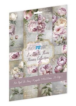 PFY-12775 - Colección de 4 Papeles Arroz 54x33 cm 25-30 gr. (La Vie En Fleurs Peonies)- pack 4 ud.