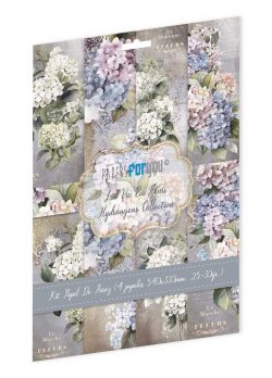 PFY-12776 - Colección de 4 Papeles Arroz 54x33 cm 25-30 gr. (La Vie En Fleurs Hydrangeas)- pack 4 ud.