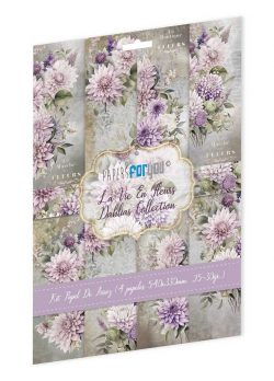 PFY-12778 - Colección de 4 Papeles Arroz 54x33 cm 25-30 gr. (La Vie En Fleurs Dahlias)- pack 4 ud.