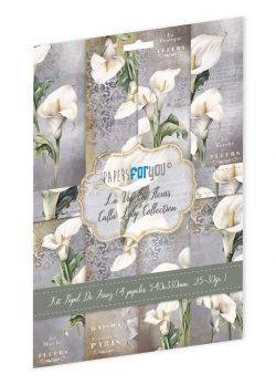 PFY-12779 - Colección de 4 Papeles Arroz 54x33 cm 25-30 gr. (La Vie En Fleurs Calla Lily)- pack 4 ud.