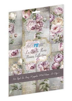 PFY-12783 - Colección de 4 Papeles Arroz 54x70 cm 25-30 gr. (La Vie En Fleurs Peonies))- pack 4 ud.