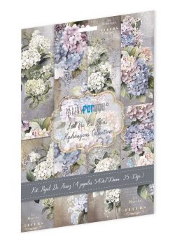 PFY-12784 - Colección de 4 Papeles Arroz 54x70 cm 25-30 gr. (La Vie En Fleurs Hydrangeas))- pack 4 ud.