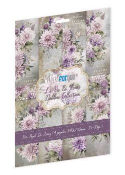 PFY-12786 - Colección de 4 Papeles Arroz 54x70 cm 25-30 gr. (La Vie En Fleurs Dahlias))- pack 4 ud.