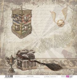 PFY-13195 - Papel Scrap doble cara 180gr 12"x12" (Wizarding Adventure II)- pack 12 ud.