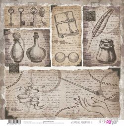 PFY-13197 - Papel Scrap doble cara 180gr 12"x12" (Wizarding Adventure II)- pack 12 ud.