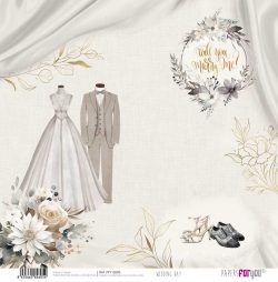 PFY-12605 - Papel Scrap doble cara 180gr 12"x12" (Wedding Day)- pack 12 ud.