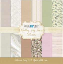 PFY-12632 - Colección 24 Papeles Scrap doble cara 180gr 8"x 8" (Wedding Day Basics)- pack 3 ud.