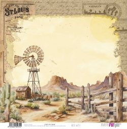 PFY-12934 - Papel Scrap doble cara 180gr 12"x12" (Wild West)- pack 12 ud.