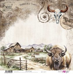 PFY-12935 - Papel Scrap doble cara 180gr 12"x12" (Wild West)- pack 12 ud.