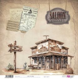 PFY-12936 - Papel Scrap doble cara 180gr 12"x12" (Wild West)- pack 12 ud.