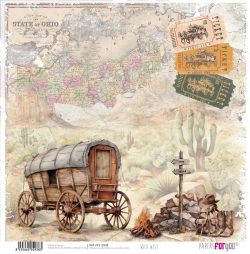 PFY-12938 - Papel Scrap doble cara 180gr 12"x12" (Wild West)- pack 12 ud.