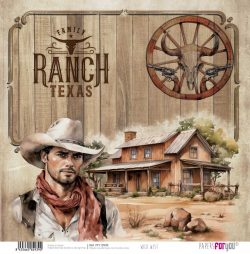 PFY-12939 - Papel Scrap doble cara 180gr 12"x12" (Wild West)- pack 12 ud.