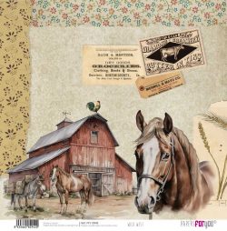 PFY-12942 - Papel Scrap doble cara 180gr 12"x12" (Wild West)- pack 12 ud.