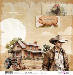 PFY-12944 - Papel Scrap doble cara 180gr 12"x12" (Wild West)- pack 12 ud.