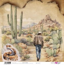 PFY-12945 - Papel Scrap doble cara 180gr 12"x12" (Wild West)- pack 12 ud.