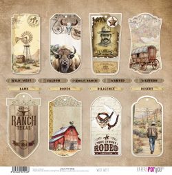 PFY-12946 - Papel Scrap doble cara 180gr 12"x12" (Wild West)- pack 12 ud.