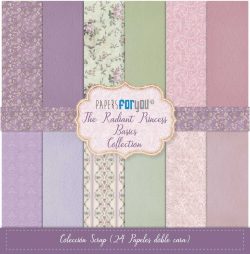 PFY-13317 - Colección 24 Papeles Scrap doble cara 180gr 8"x 8" (The Radiant Princess Basics)- pack 3 ud.